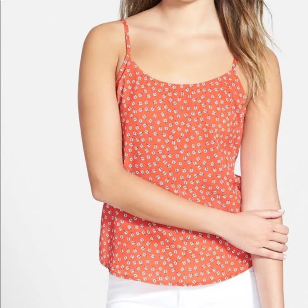 NWOT Oat + Fawn Red Open Back Tank Top